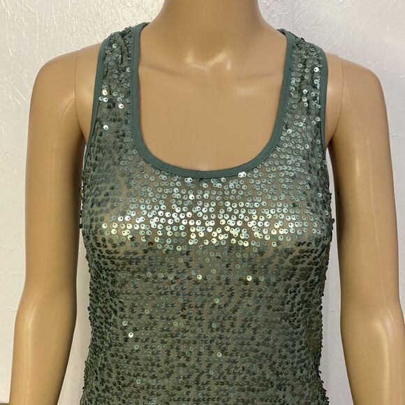 h.I.p. Happening In The Present Sequin Tank Top Shirt Long Womens Size Small - Picture 2 of 5